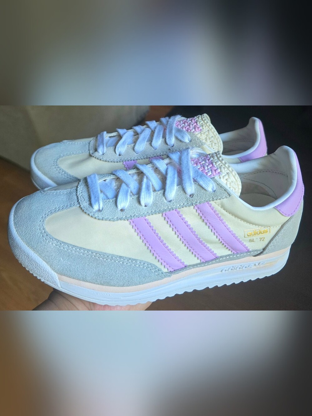 Sz 3.5 Big Kids ADIDAS SL 72 RS Chalk White/Bliss Lilac